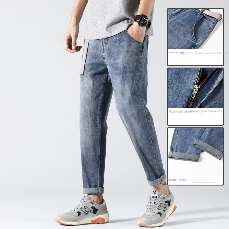 Men's Slim Straight Stretch Denim Shorts