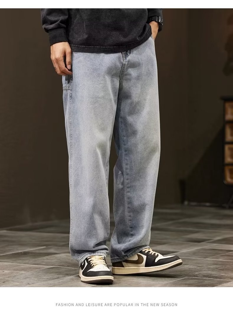 Autumn New Men's Trendy American Street Style Loose Straight-Leg Casual Broadleg Pants