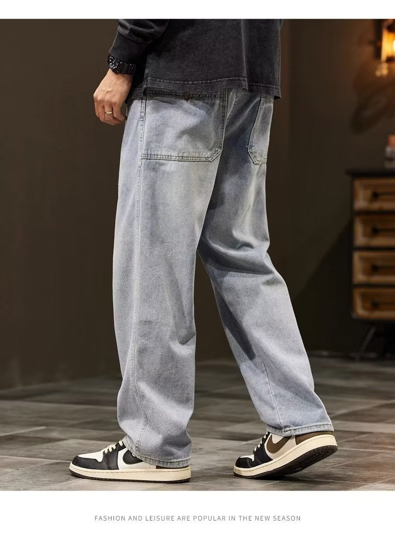 Autumn New Men's Trendy American Street Style Loose Straight-Leg Casual Broadleg Pants