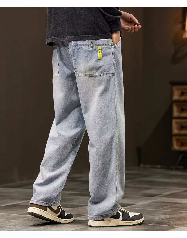 Autumn New Men's Trendy American Street Style Loose Straight-Leg Casual Broadleg Pants