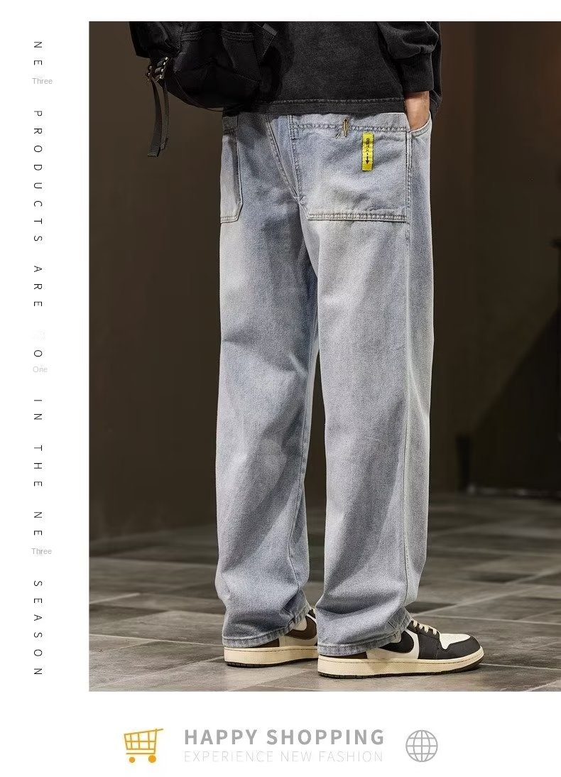 Autumn New Men's Trendy American Street Style Loose Straight-Leg Casual Broadleg Pants