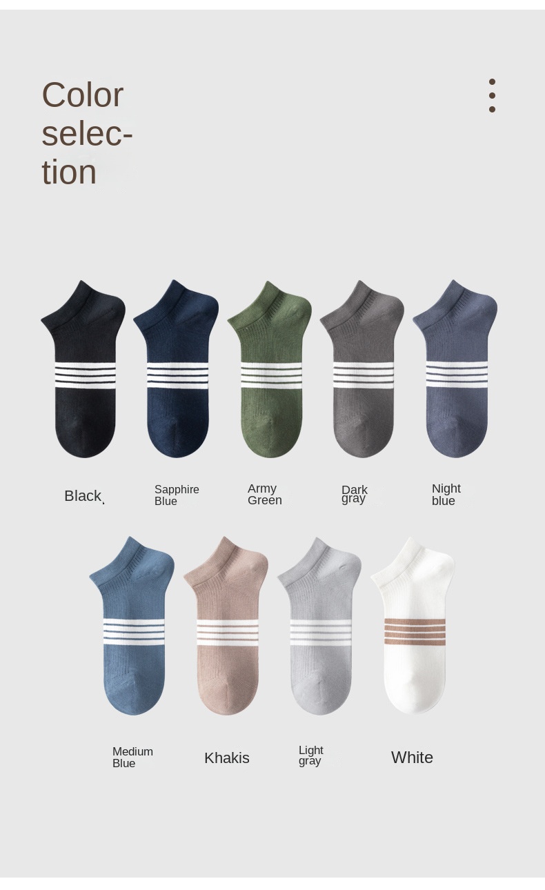 Xinjiang Cotton Spring Summer Men's Low Cut Socks