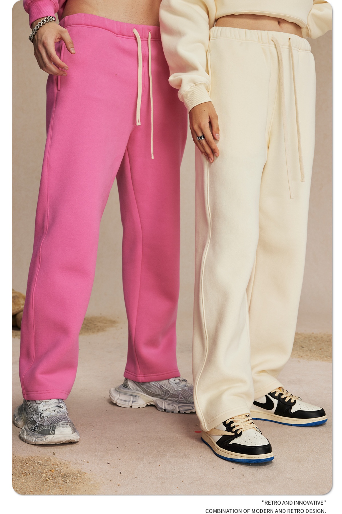 2024 Autumn/Winter New Arrival 350g Thick Straight-Leg Fleece Men's Pants