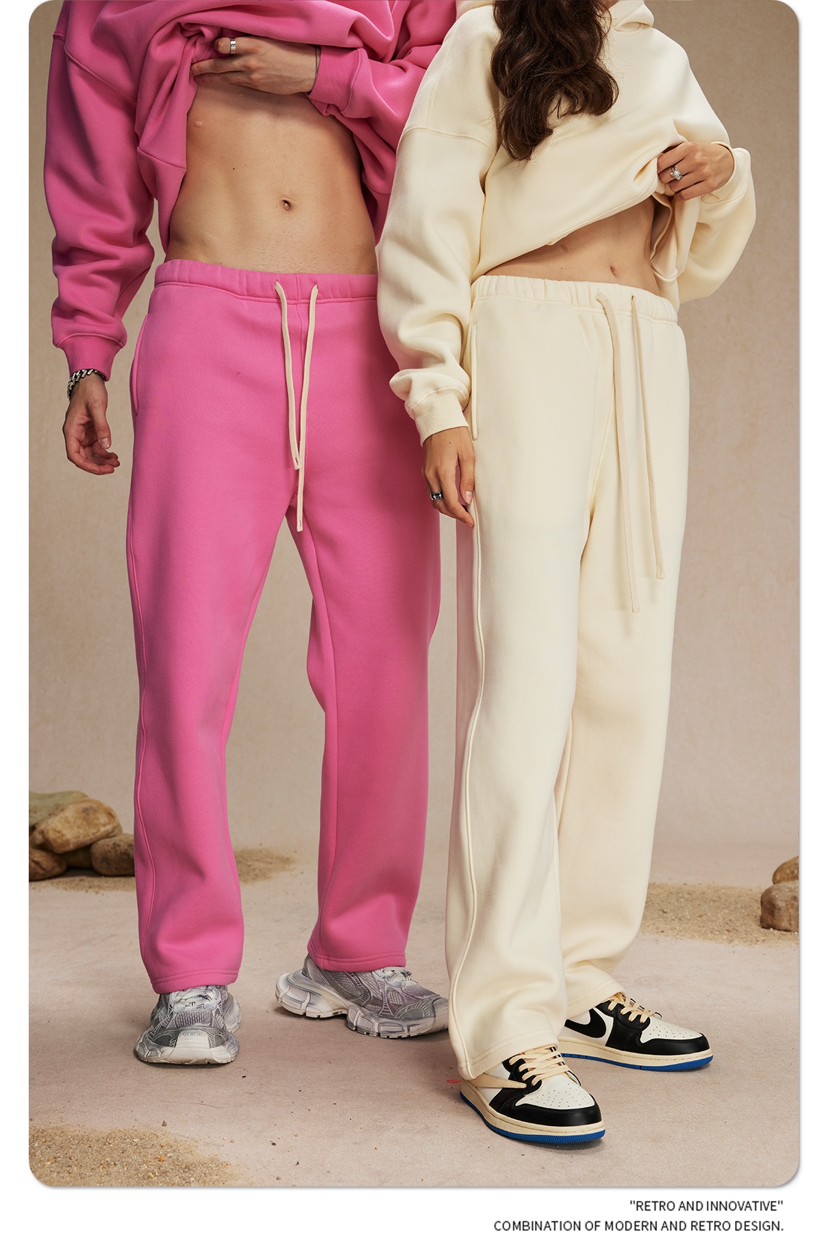 2024 Autumn/Winter New Arrival 350g Thick Straight-Leg Fleece Men's Pants