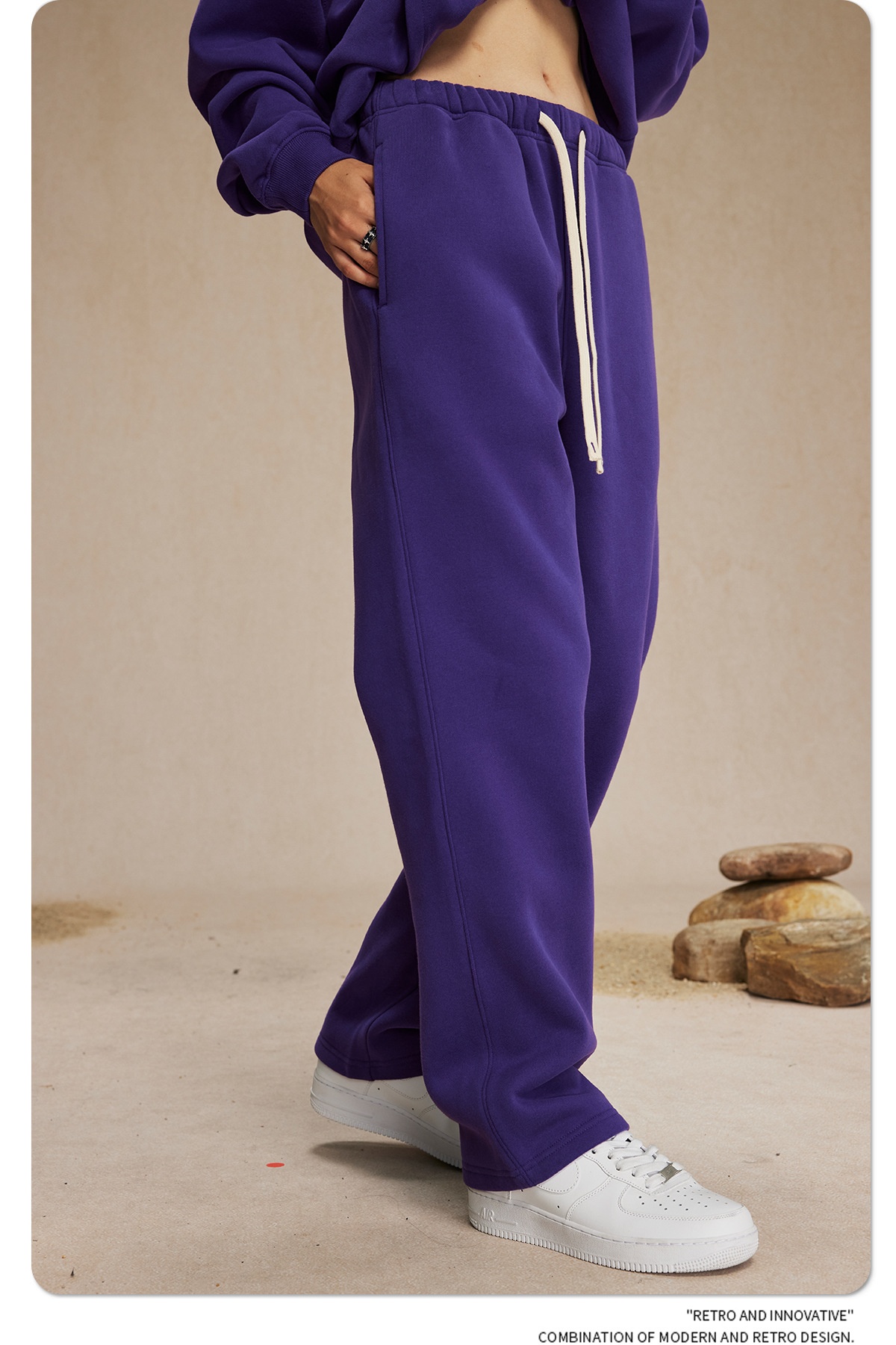 2024 Autumn/Winter New Arrival 350g Thick Straight-Leg Fleece Men's Pants