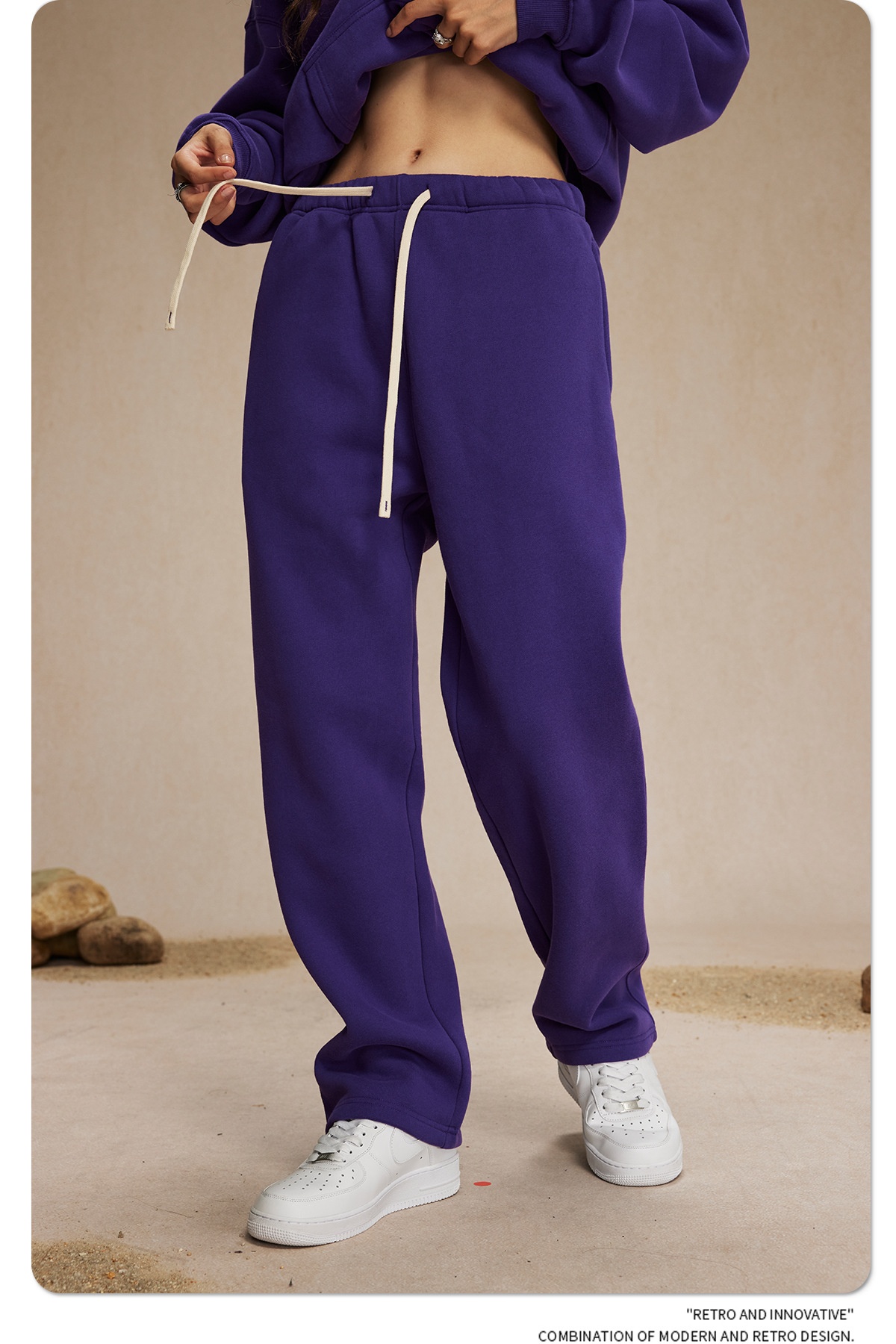2024 Autumn/Winter New Arrival 350g Thick Straight-Leg Fleece Men's Pants