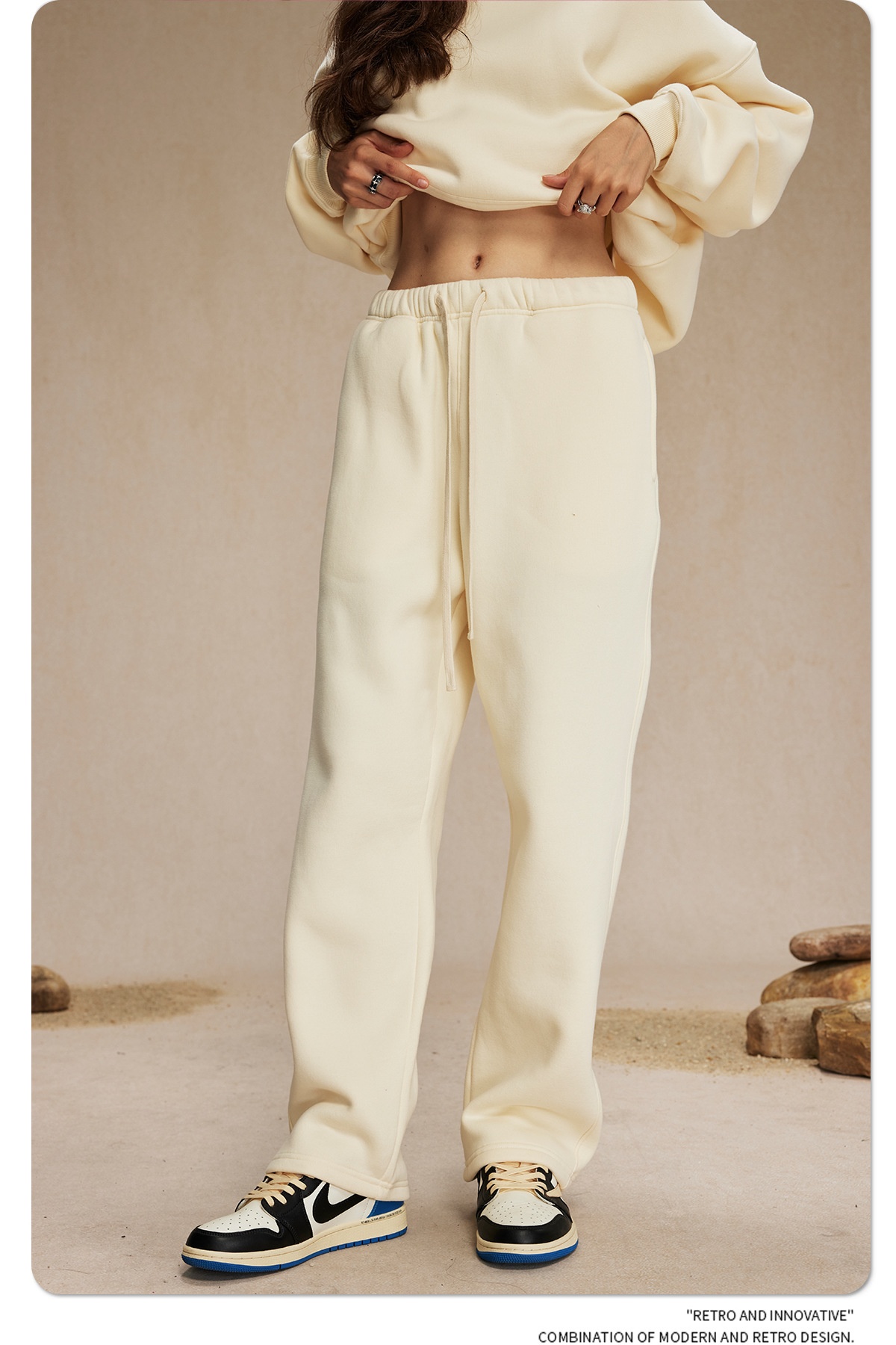 2024 Autumn/Winter New Arrival 350g Thick Straight-Leg Fleece Men's Pants