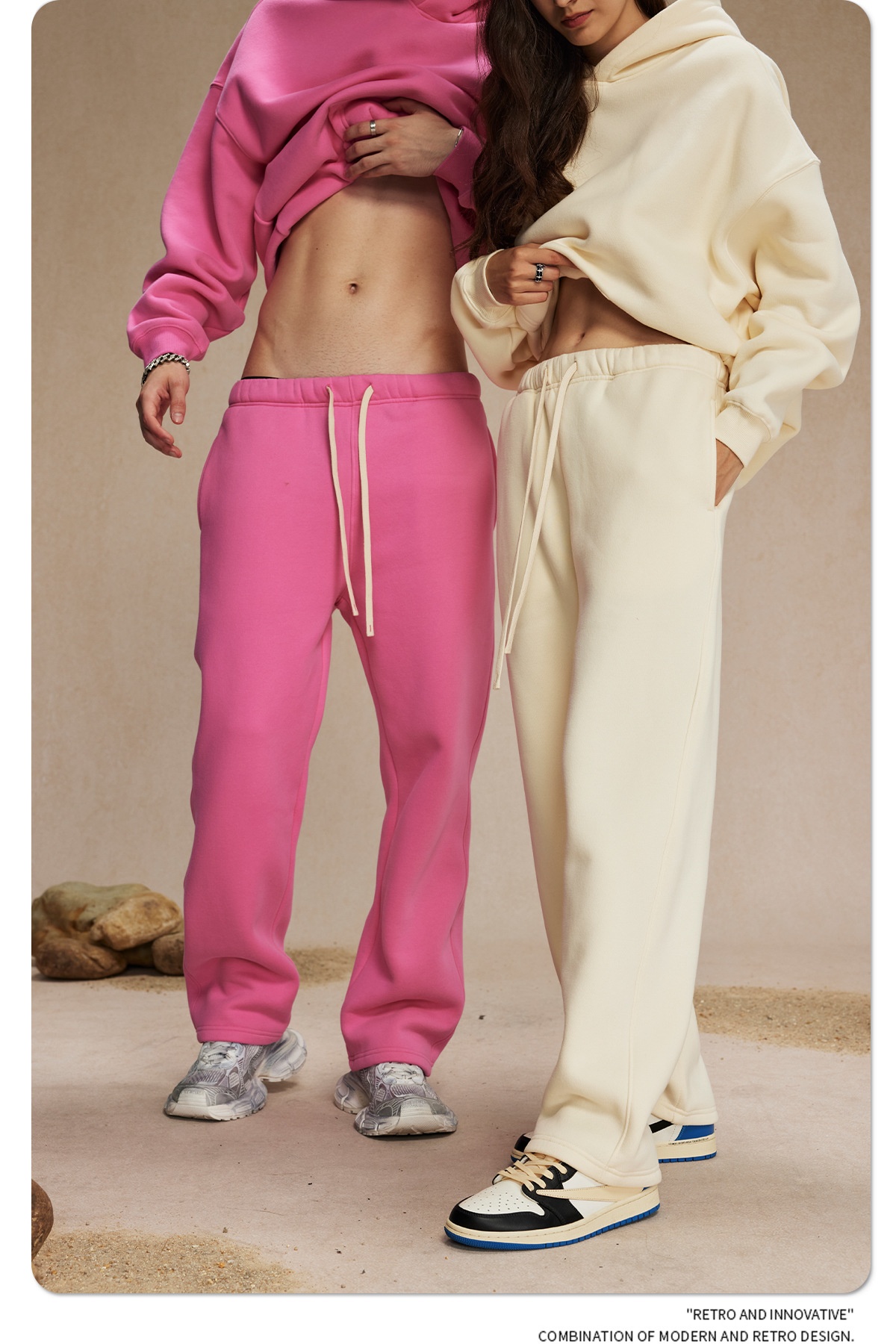 2024 Autumn/Winter New Arrival 350g Thick Straight-Leg Fleece Men's Pants