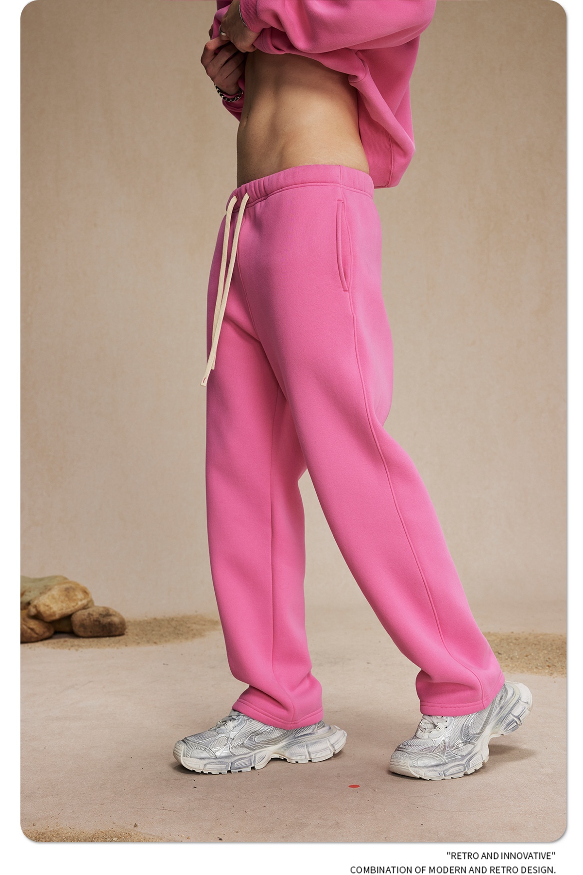 2024 Autumn/Winter New Arrival 350g Thick Straight-Leg Fleece Men's Pants