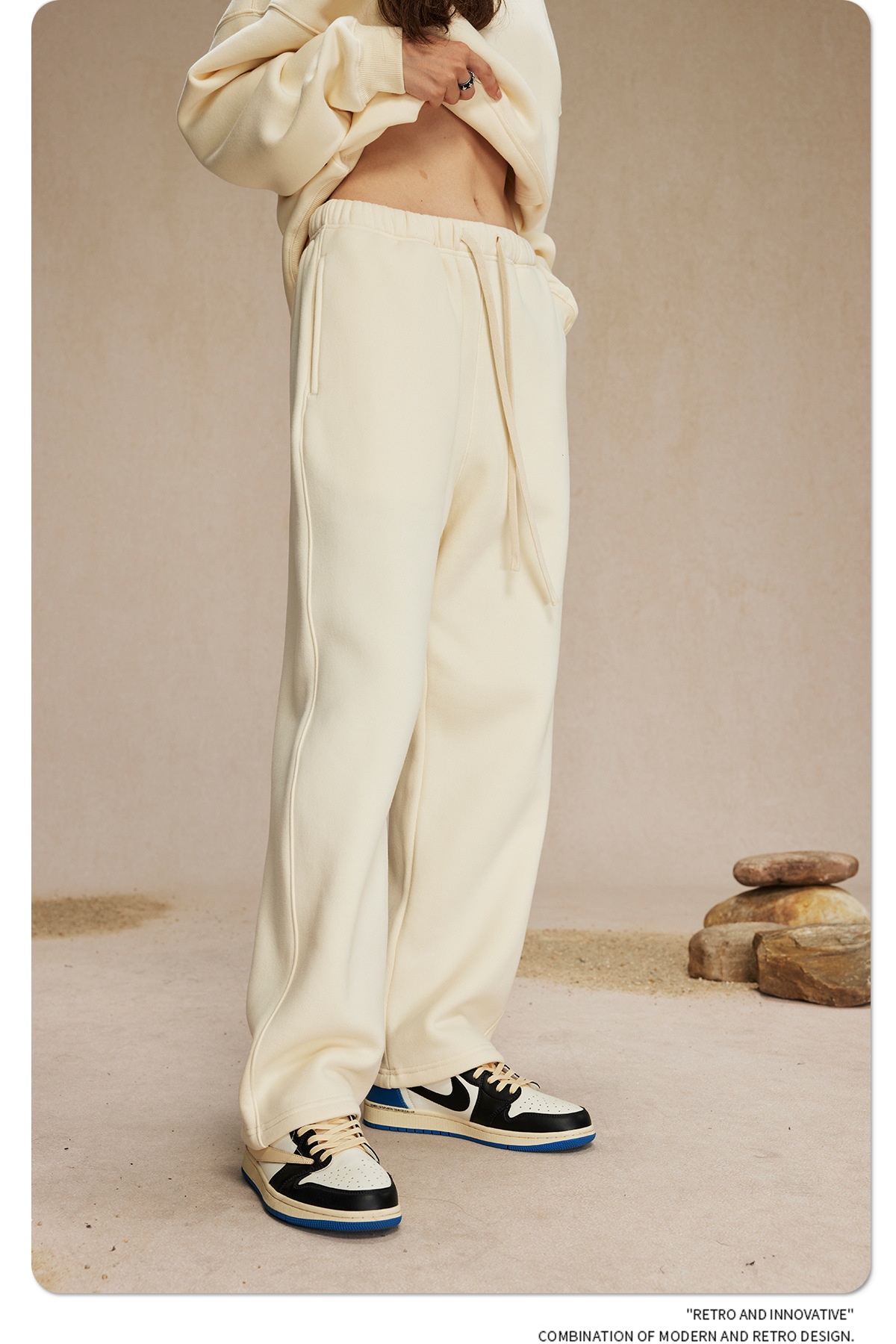 2024 Autumn/Winter New Arrival 350g Thick Straight-Leg Fleece Men's Pants