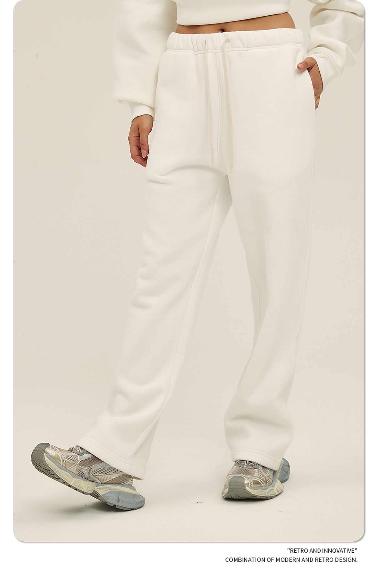 2024 Autumn/Winter New Arrival 350g Thick Straight-Leg Fleece Men's Pants