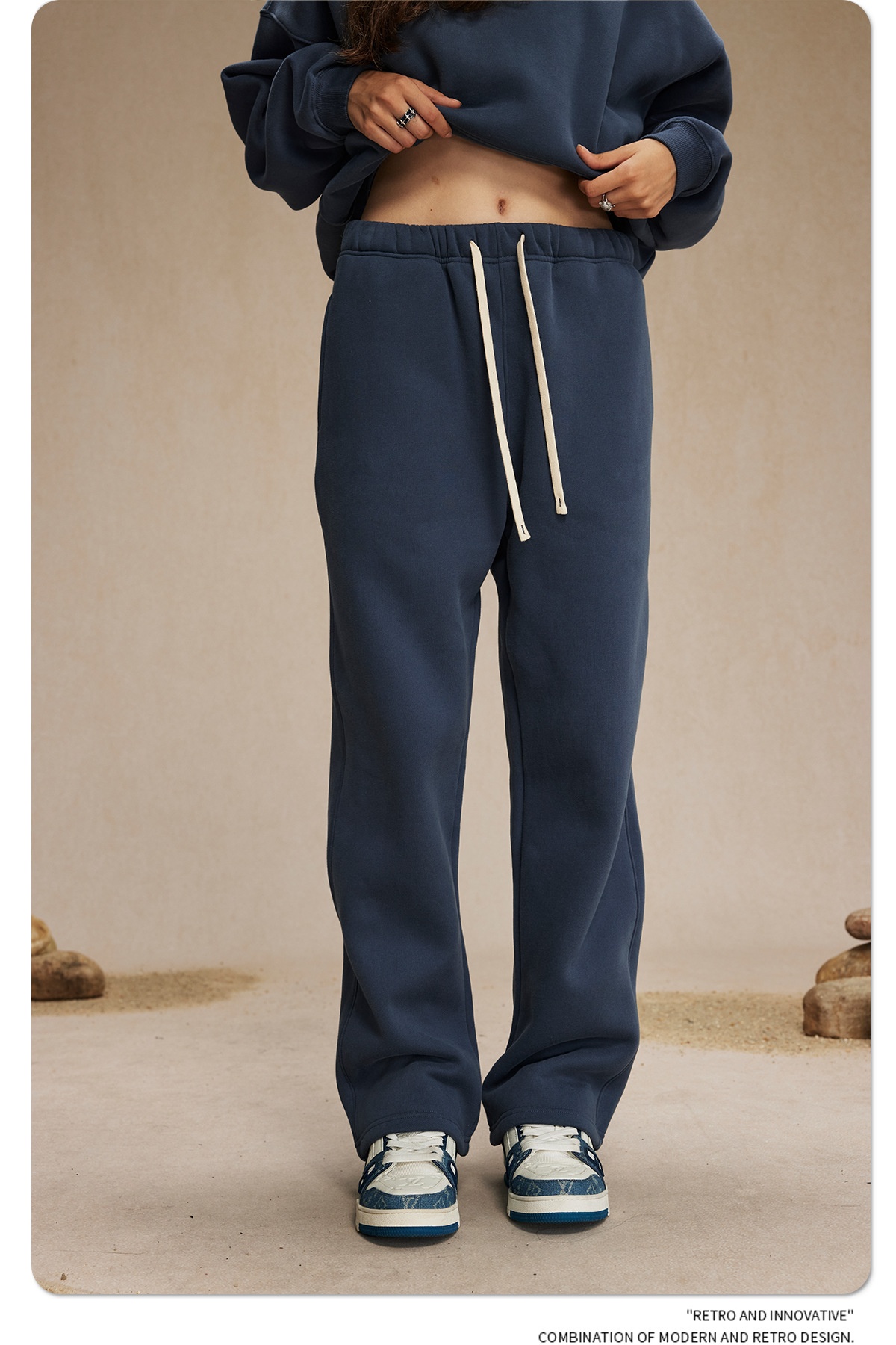 2024 Autumn/Winter New Arrival 350g Thick Straight-Leg Fleece Men's Pants