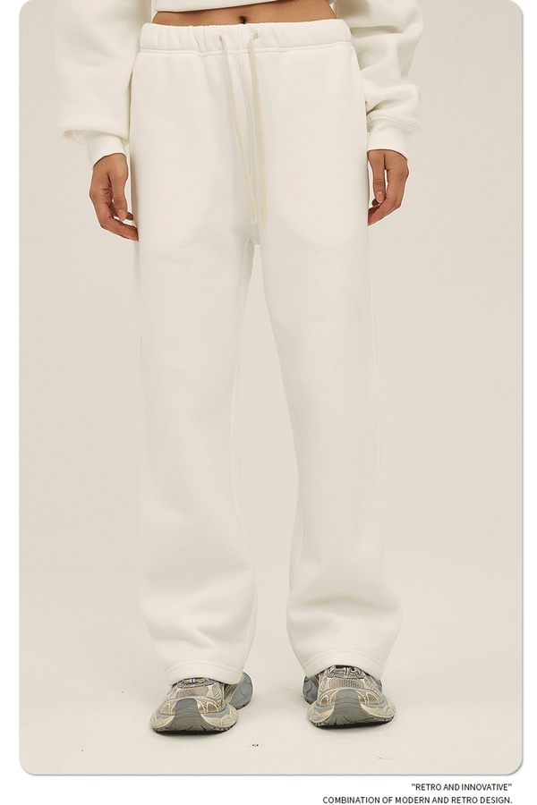 2024 Autumn/Winter New Arrival 350g Thick Straight-Leg Fleece Men's Pants