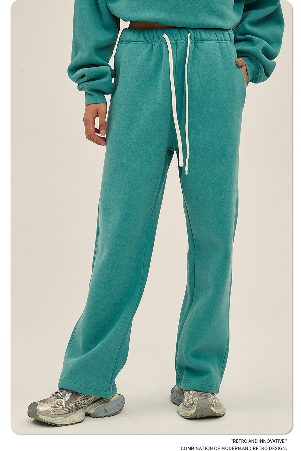 2024 Autumn/Winter New Arrival 350g Thick Straight-Leg Fleece Men's Pants
