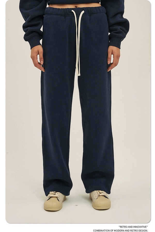 2024 Autumn/Winter New Arrival 350g Thick Straight-Leg Fleece Men's Pants