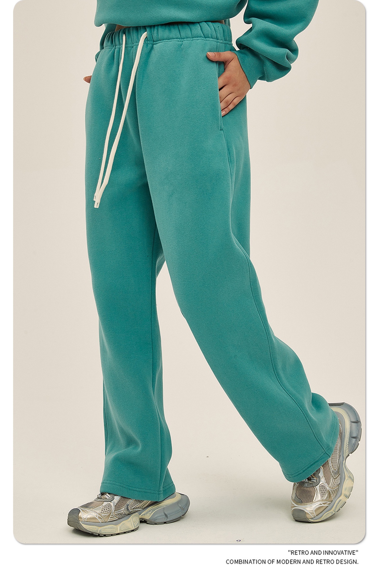 2024 Autumn/Winter New Arrival 350g Thick Straight-Leg Fleece Men's Pants