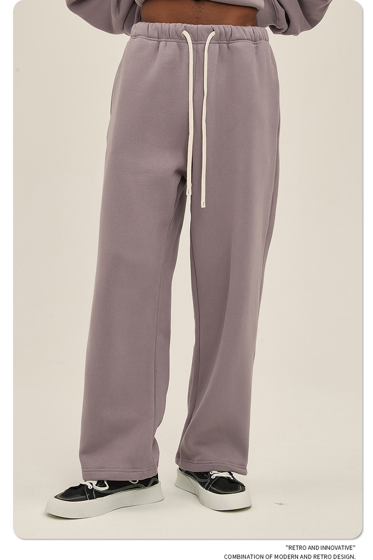 2024 Autumn/Winter New Arrival 350g Thick Straight-Leg Fleece Men's Pants