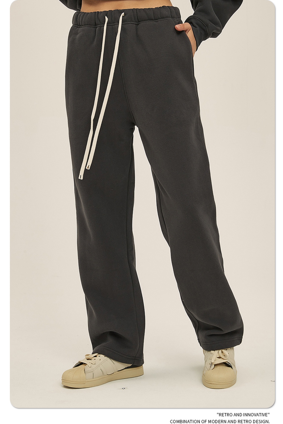 2024 Autumn/Winter New Arrival 350g Thick Straight-Leg Fleece Men's Pants