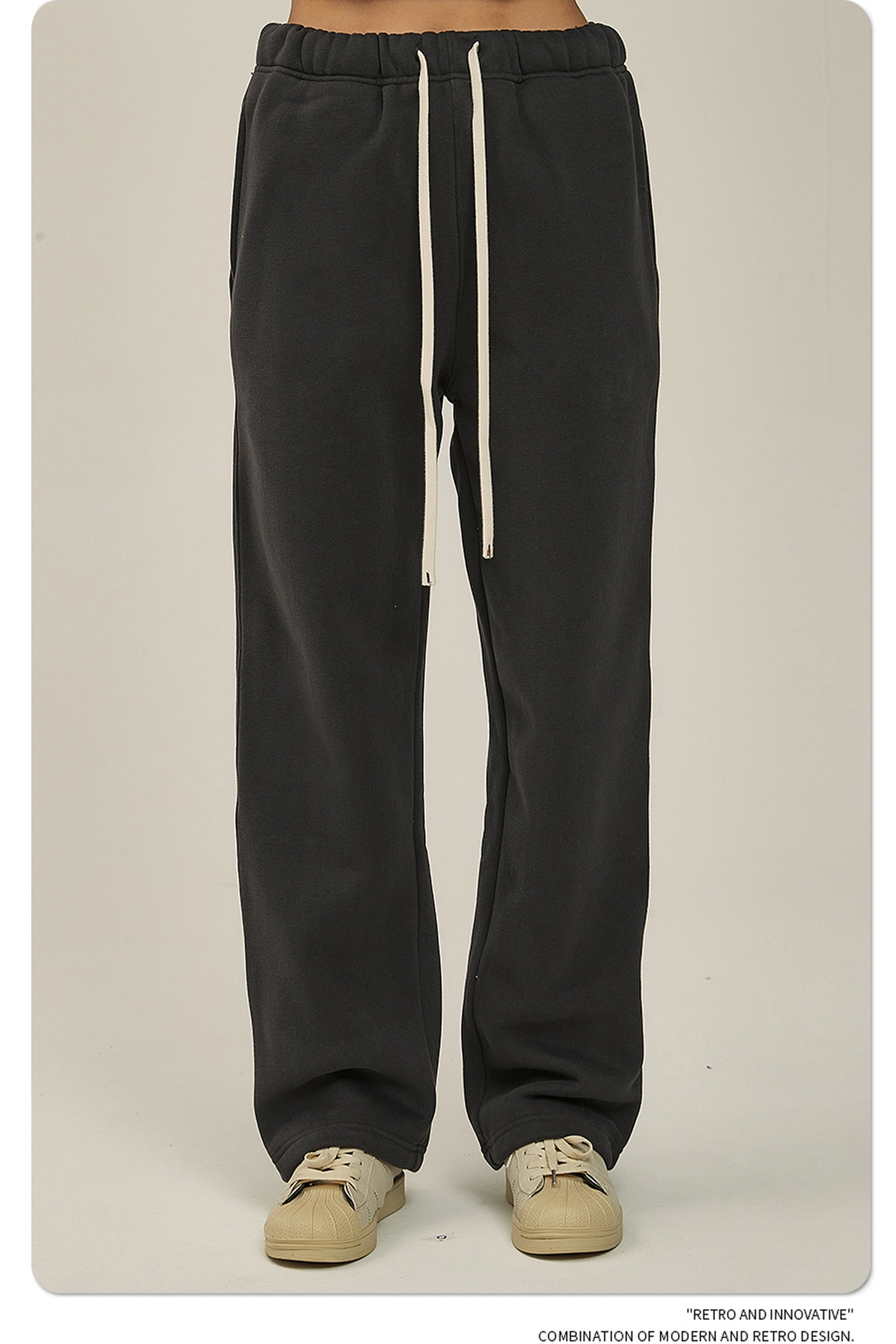 2024 Autumn/Winter New Arrival 350g Thick Straight-Leg Fleece Men's Pants