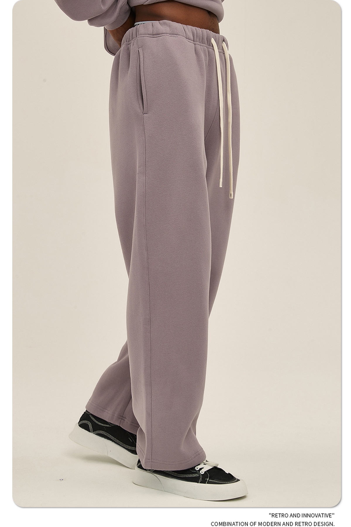 2024 Autumn/Winter New Arrival 350g Thick Straight-Leg Fleece Men's Pants
