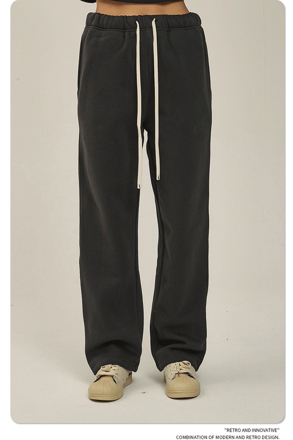 2024 Autumn/Winter New Arrival 350g Thick Straight-Leg Fleece Men's Pants
