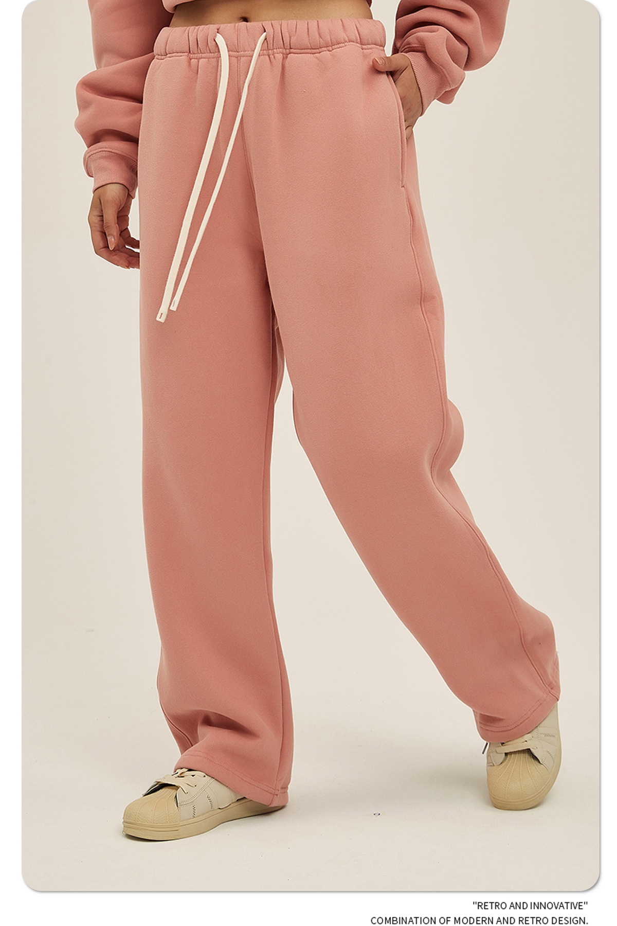 2024 Autumn/Winter New Arrival 350g Thick Straight-Leg Fleece Men's Pants