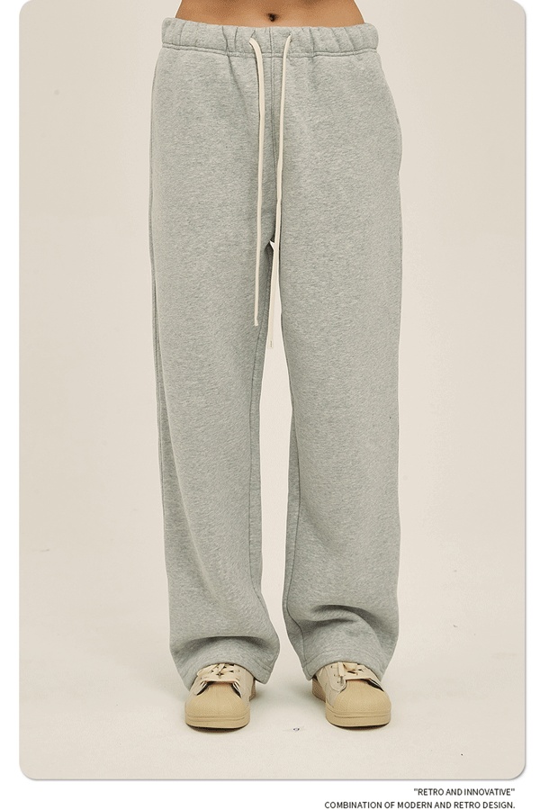 2024 Autumn/Winter New Arrival 350g Thick Straight-Leg Fleece Men's Pants