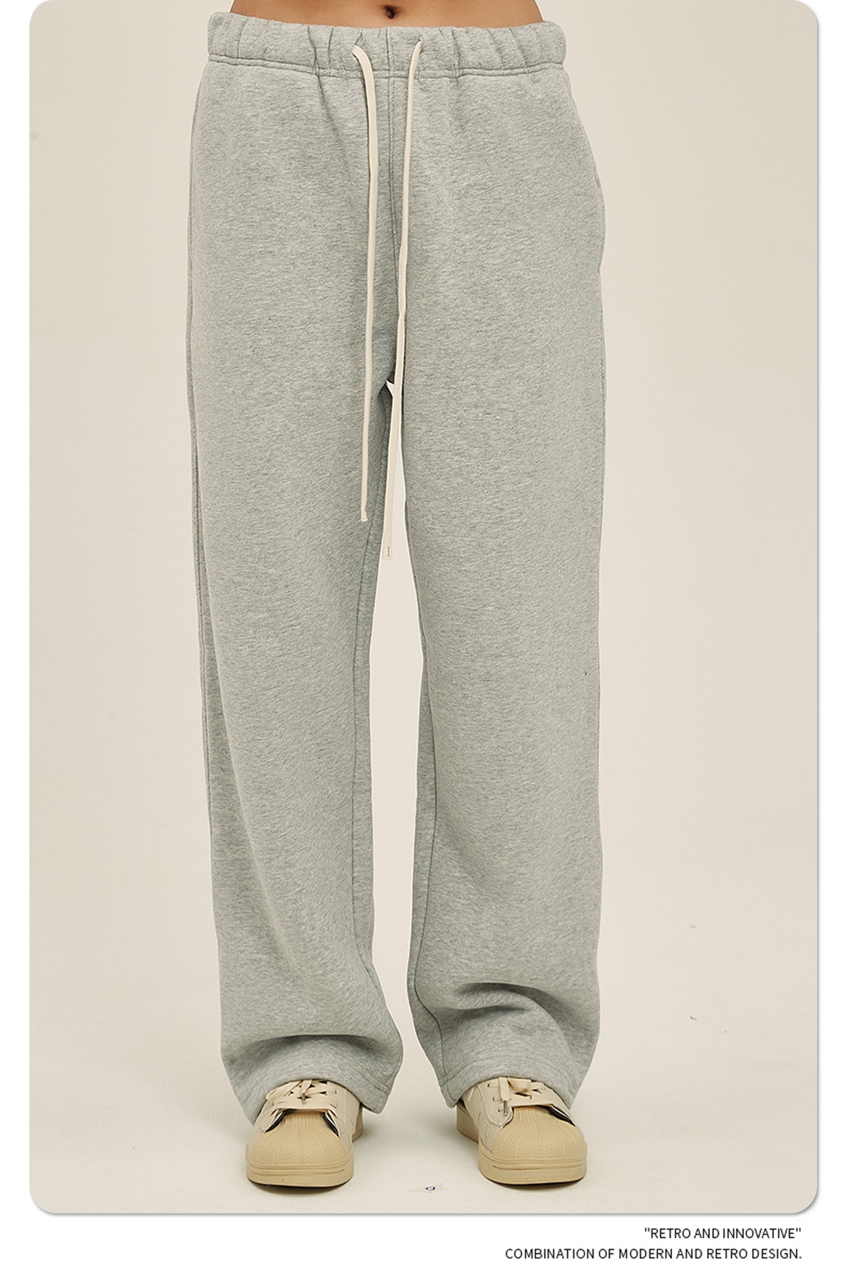 2024 Autumn/Winter New Arrival 350g Thick Straight-Leg Fleece Men's Pants