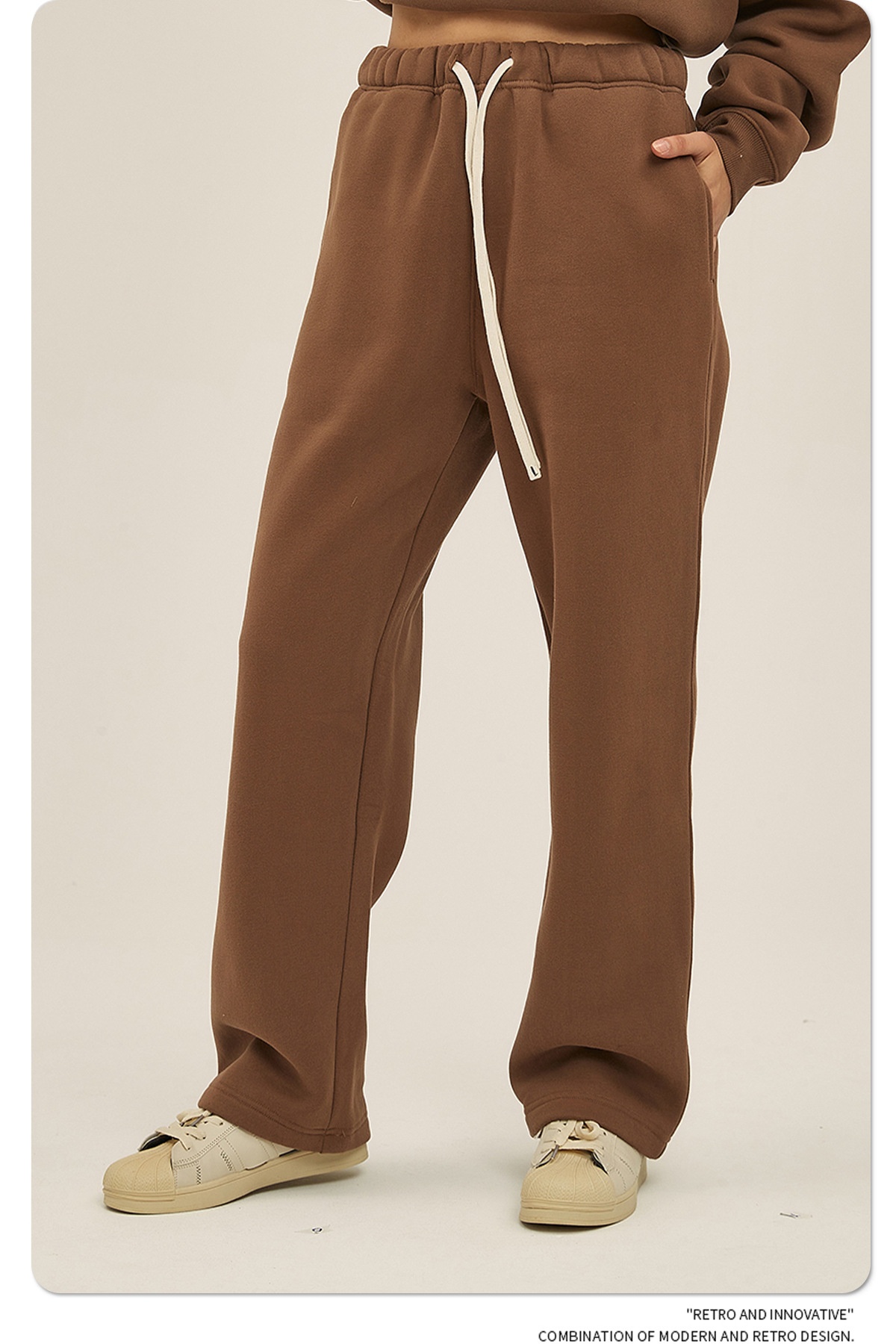 2024 Autumn/Winter New Arrival 350g Thick Straight-Leg Fleece Men's Pants
