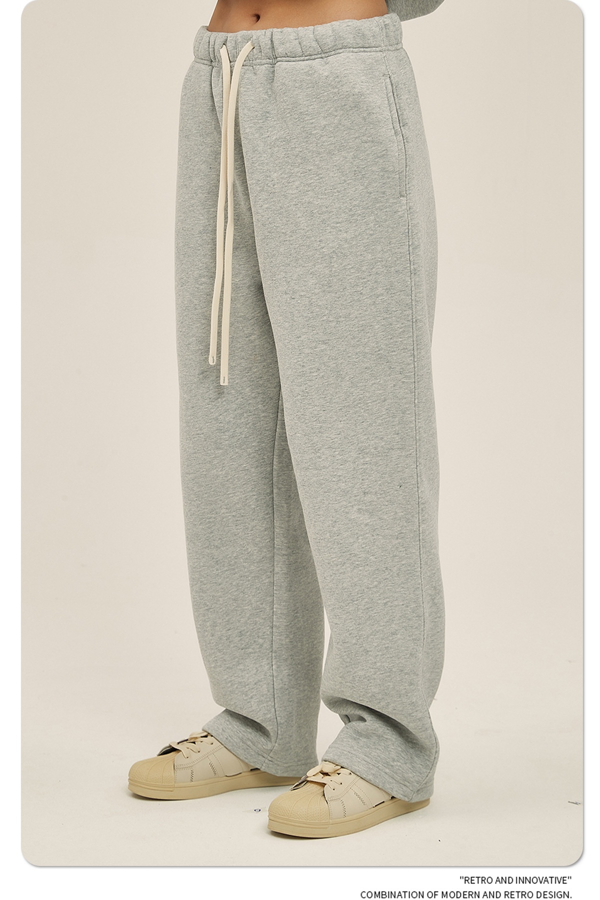 2024 Autumn/Winter New Arrival 350g Thick Straight-Leg Fleece Men's Pants