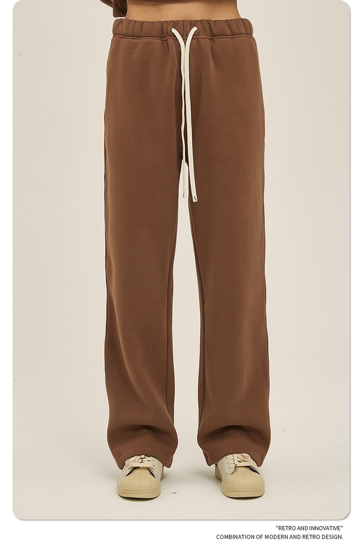 2024 Autumn/Winter New Arrival 350g Thick Straight-Leg Fleece Men's Pants