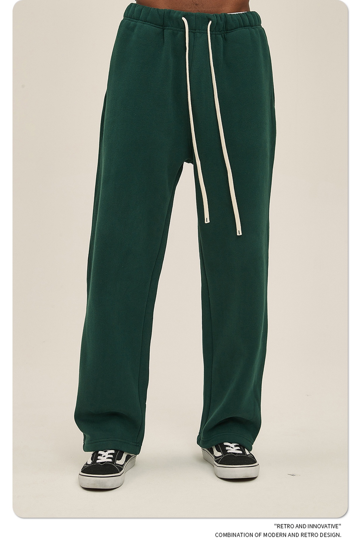 2024 Autumn/Winter New Arrival 350g Thick Straight-Leg Fleece Men's Pants