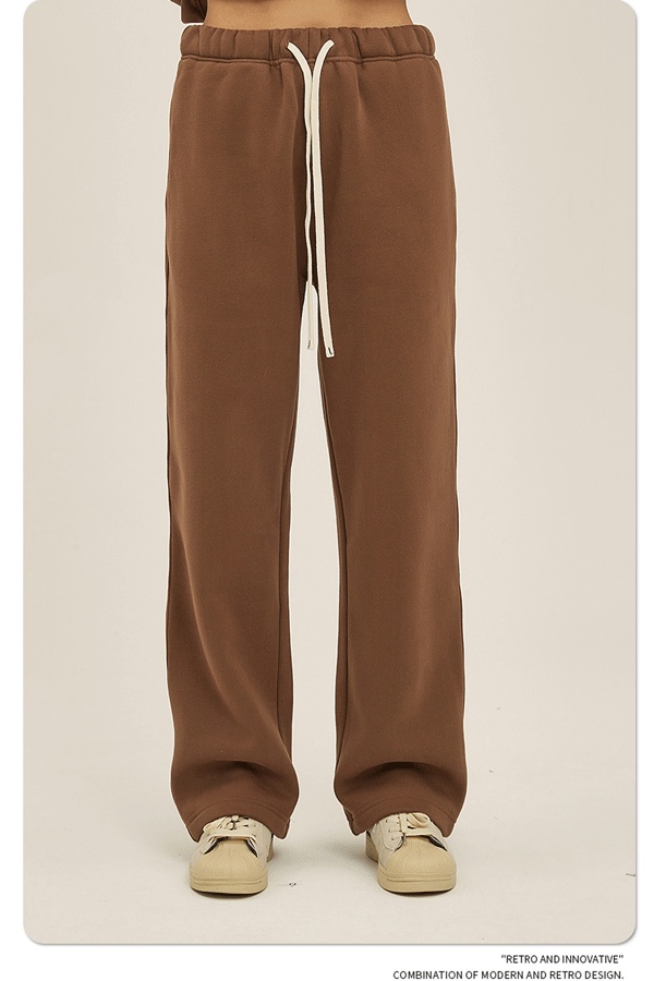 2024 Autumn/Winter New Arrival 350g Thick Straight-Leg Fleece Men's Pants