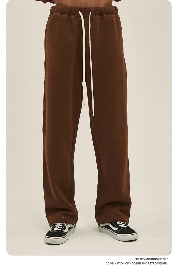 2024 Autumn/Winter New Arrival 350g Thick Straight-Leg Fleece Men's Pants