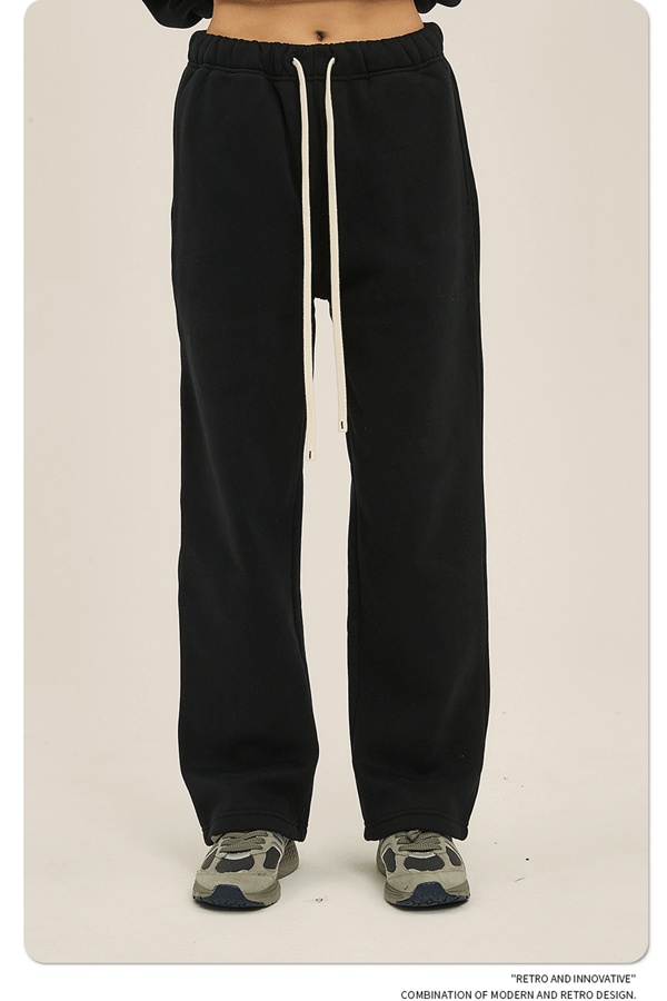 2024 Autumn/Winter New Arrival 350g Thick Straight-Leg Fleece Men's Pants