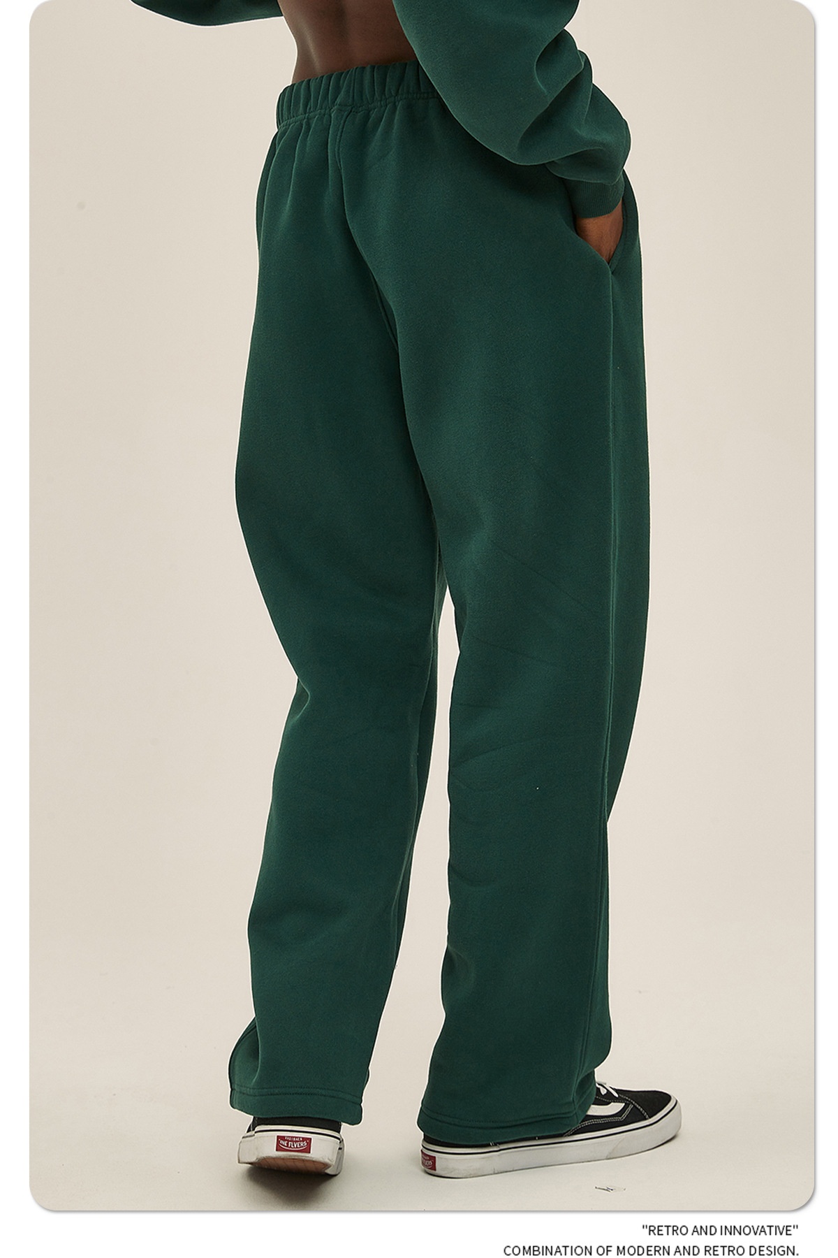 2024 Autumn/Winter New Arrival 350g Thick Straight-Leg Fleece Men's Pants