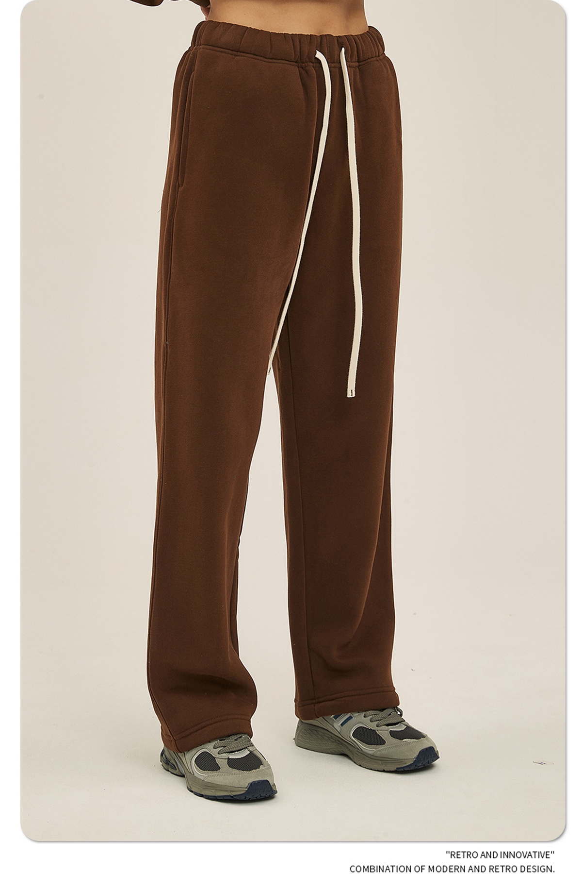 2024 Autumn/Winter New Arrival 350g Thick Straight-Leg Fleece Men's Pants