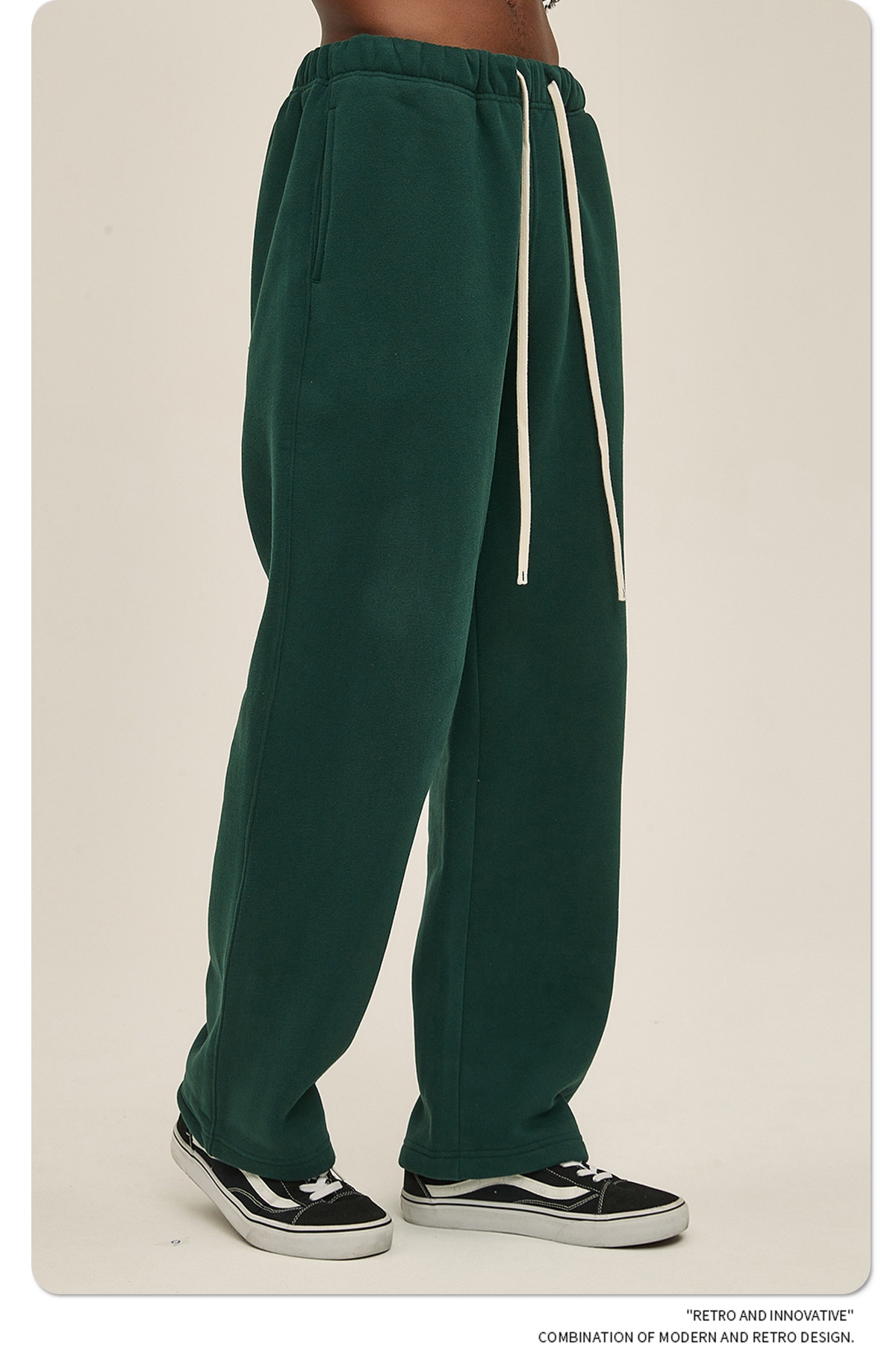 2024 Autumn/Winter New Arrival 350g Thick Straight-Leg Fleece Men's Pants