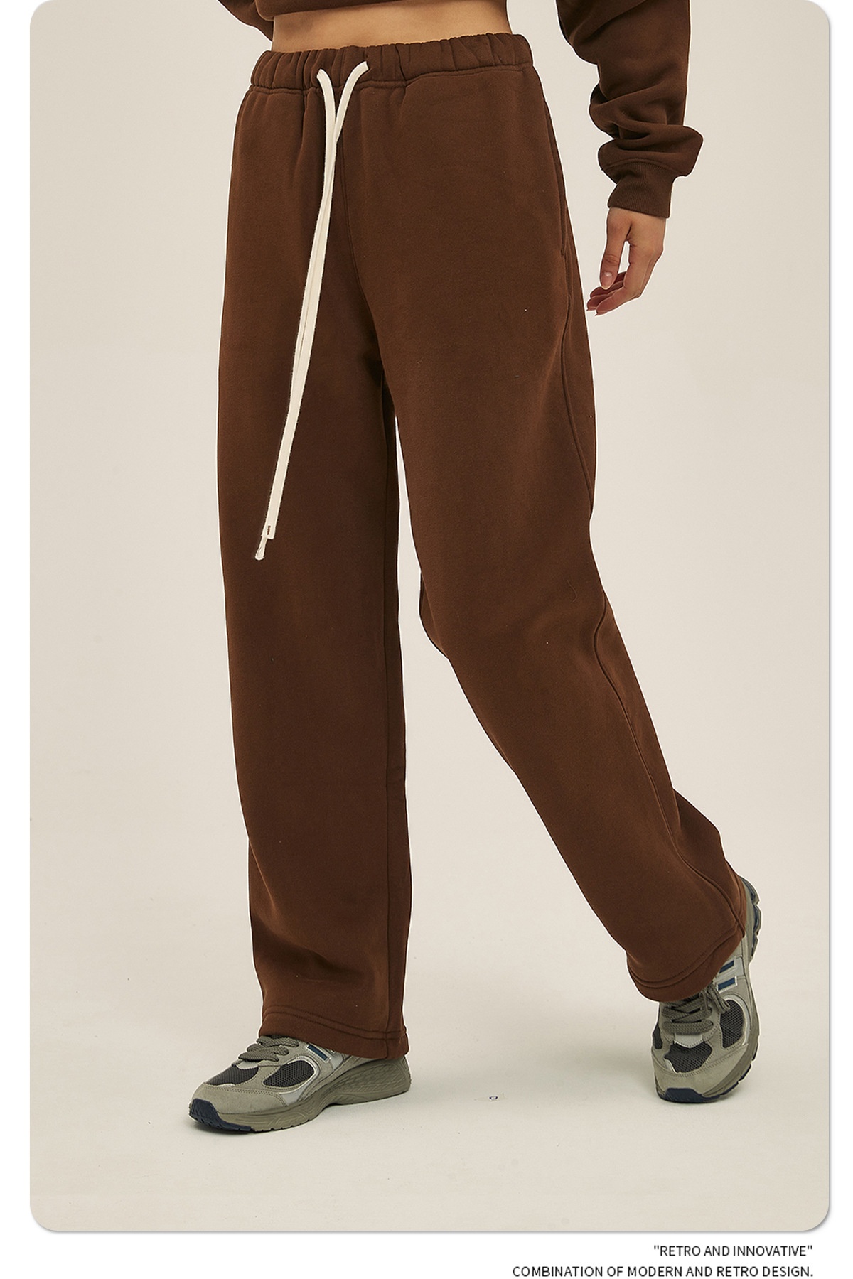 2024 Autumn/Winter New Arrival 350g Thick Straight-Leg Fleece Men's Pants