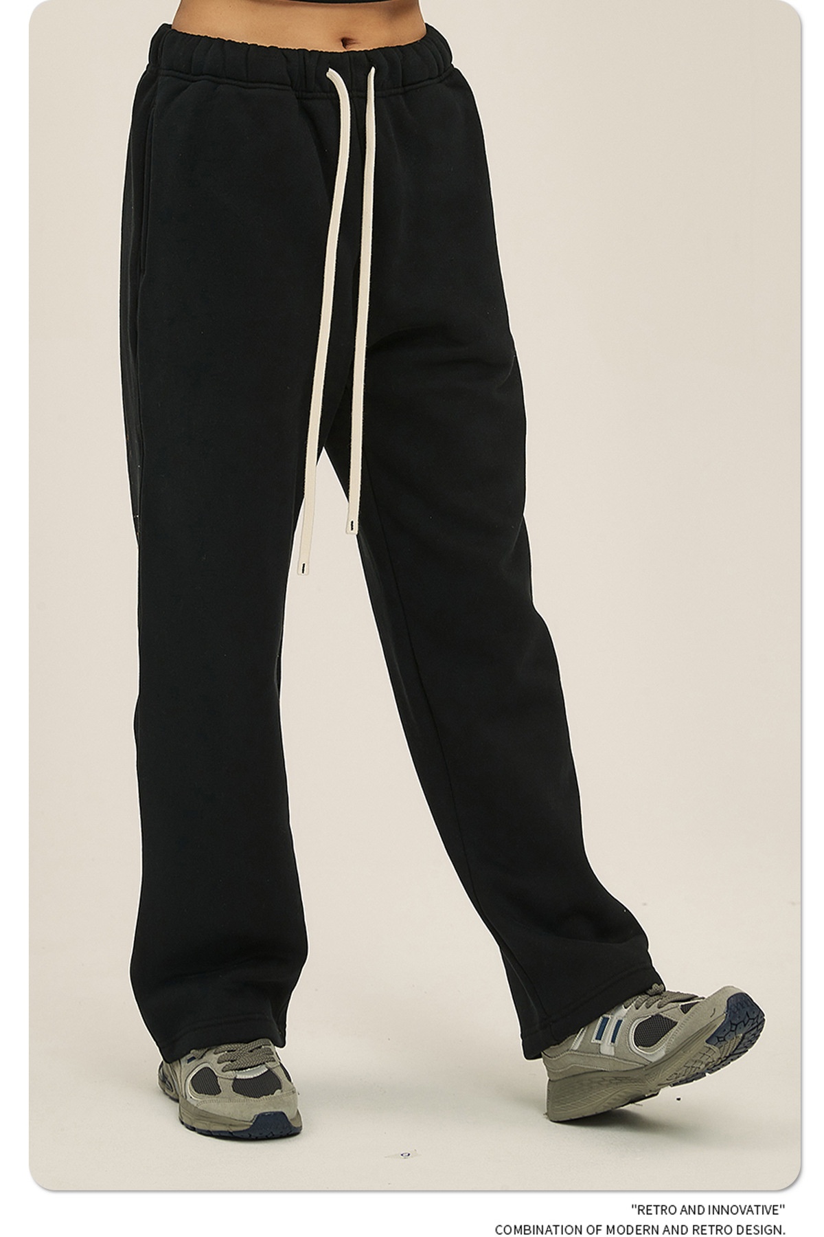 2024 Autumn/Winter New Arrival 350g Thick Straight-Leg Fleece Men's Pants