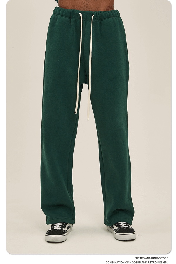 2024 Autumn/Winter New Arrival 350g Thick Straight-Leg Fleece Men's Pants