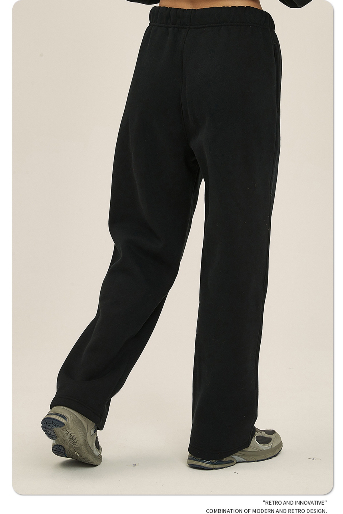 2024 Autumn/Winter New Arrival 350g Thick Straight-Leg Fleece Men's Pants