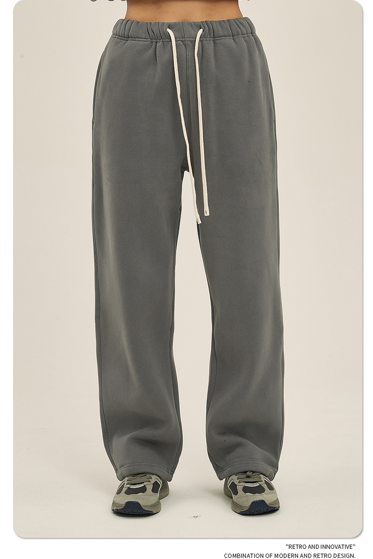 2024 Autumn/Winter New Arrival 350g Thick Straight-Leg Fleece Men's Pants