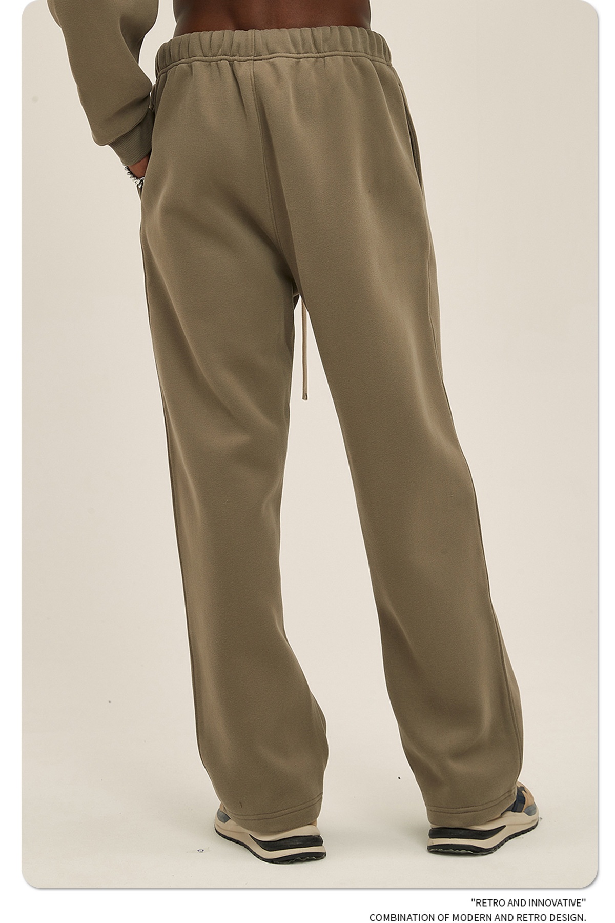 2024 Autumn/Winter New Arrival 350g Thick Straight-Leg Fleece Men's Pants