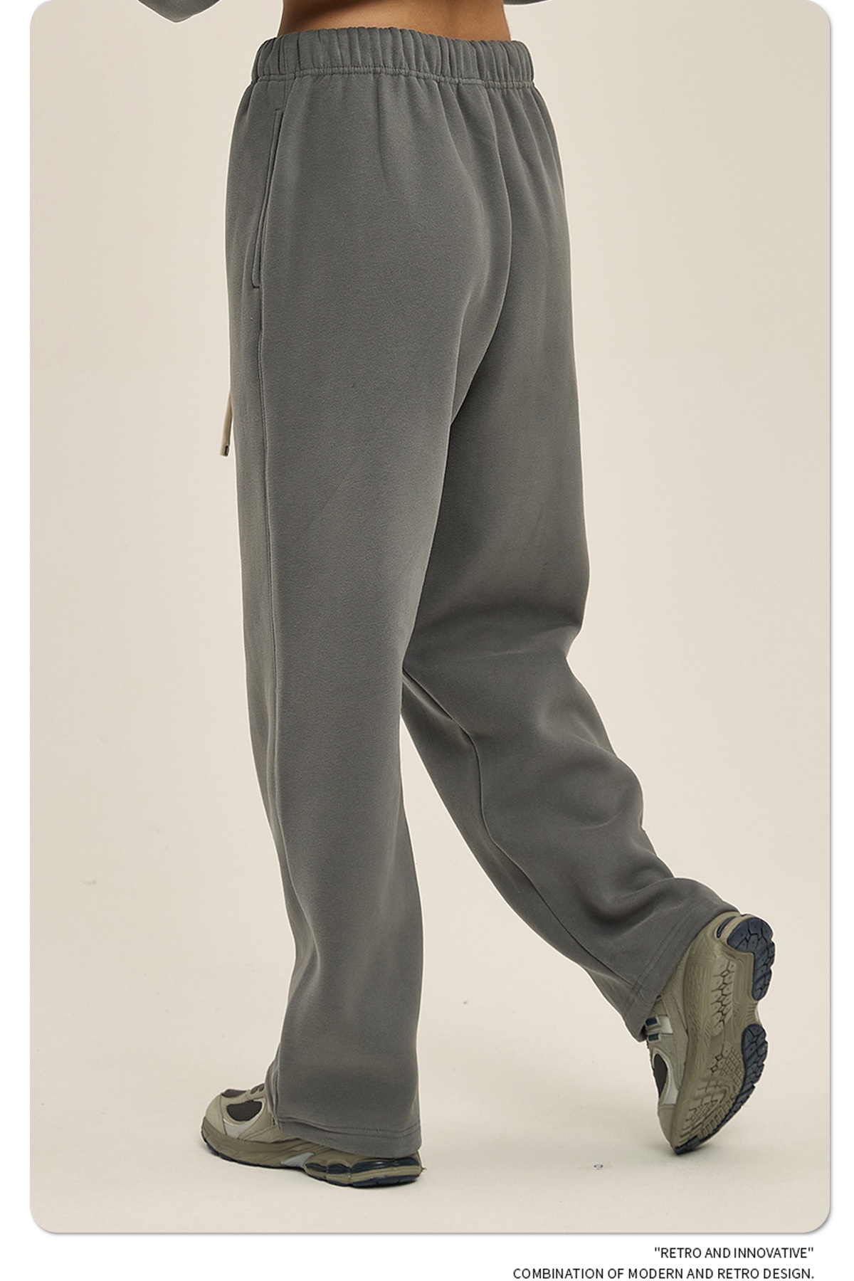 2024 Autumn/Winter New Arrival 350g Thick Straight-Leg Fleece Men's Pants