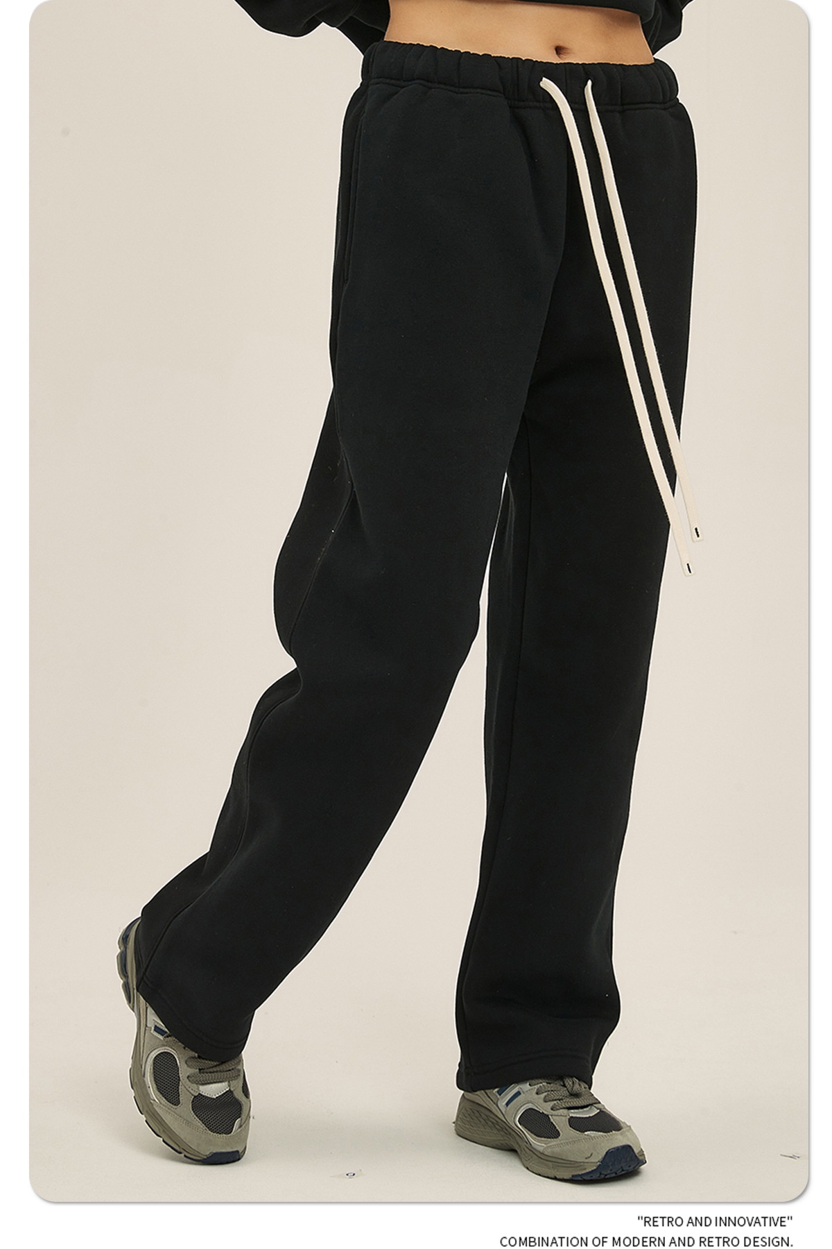 2024 Autumn/Winter New Arrival 350g Thick Straight-Leg Fleece Men's Pants