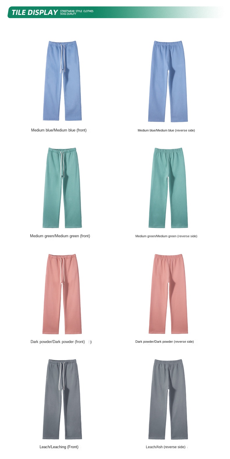 2024 Autumn/Winter New Arrival 350g Thick Straight-Leg Fleece Men's Pants