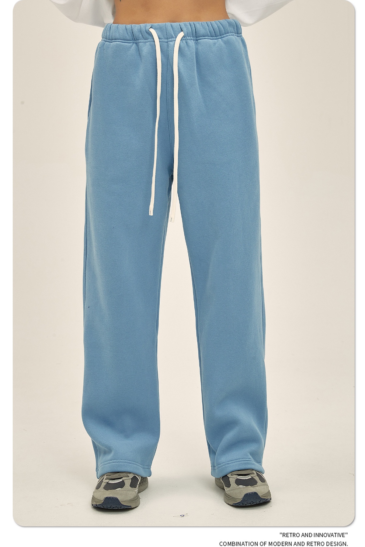2024 Autumn/Winter New Arrival 350g Thick Straight-Leg Fleece Men's Pants