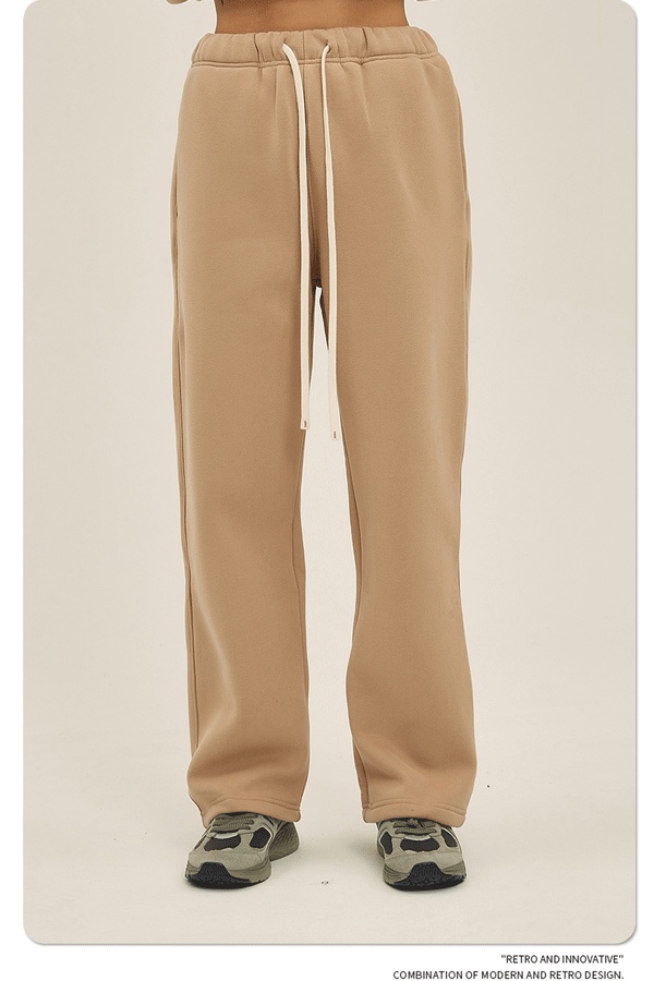 2024 Autumn/Winter New Arrival 350g Thick Straight-Leg Fleece Men's Pants
