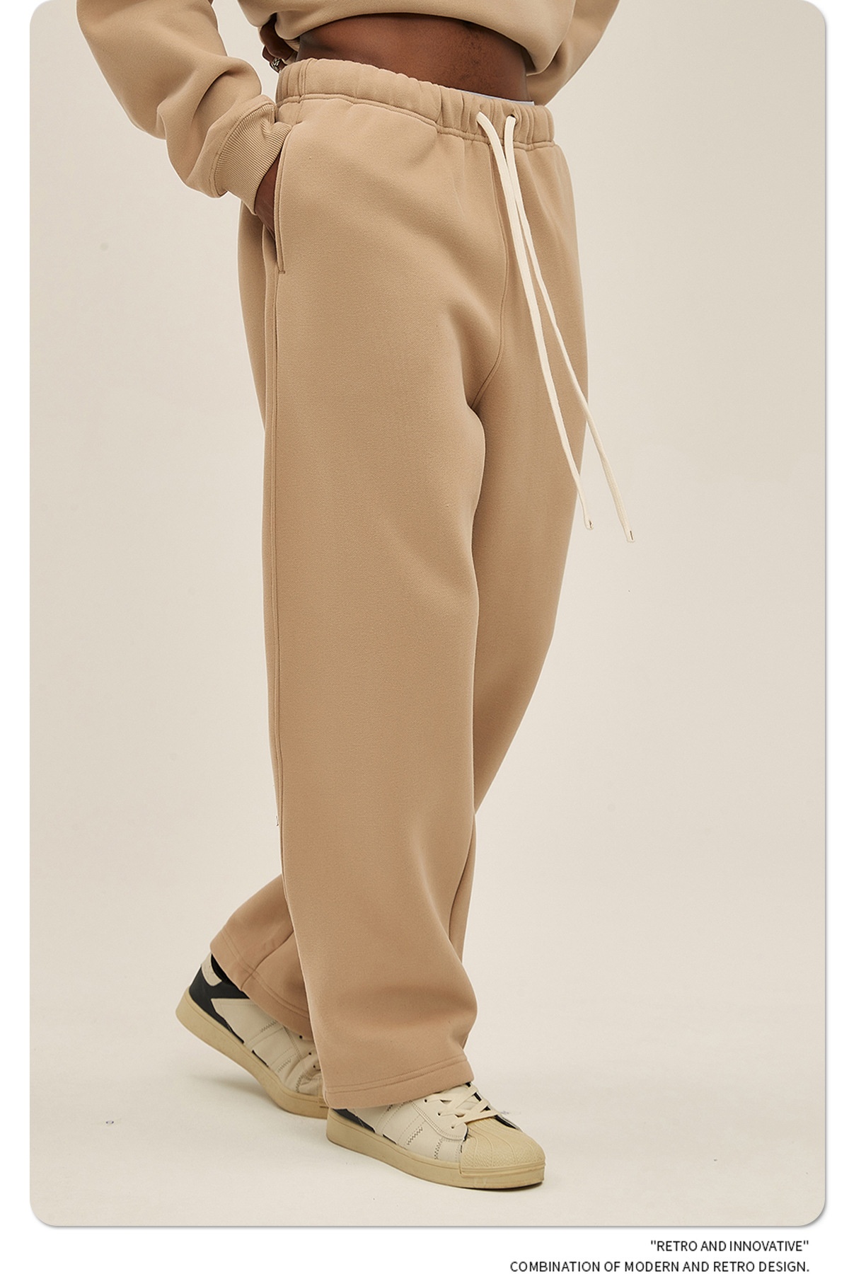 2024 Autumn/Winter New Arrival 350g Thick Straight-Leg Fleece Men's Pants